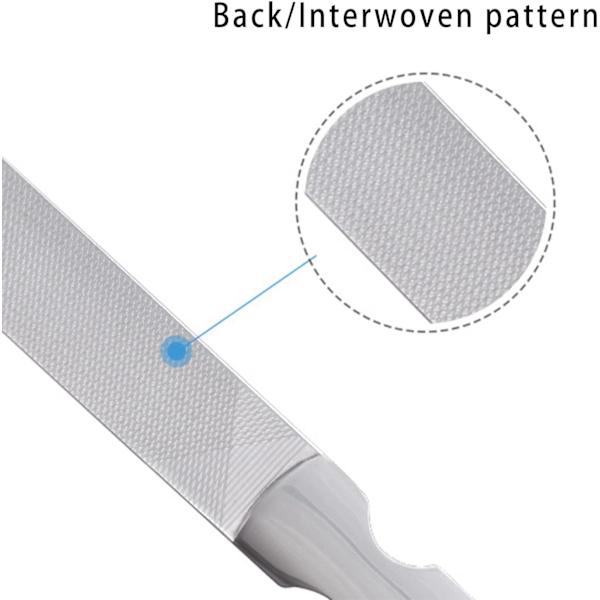 Neglefil af rustfrit stål, dobbeltsidet metalbuffer neglefiler