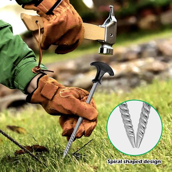 Teltplugger, 14 Campingplugger, 21cm Teltplugg, Campingplugger, Fikseringsplugg, Sandplugger for Harde Underlag - Campingtelt Plugger - Bakkeplugger for Telt