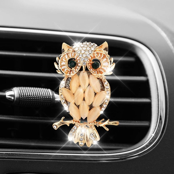 Car Air Vent Clip Charms, Bling Crystal Owl Car Aromaterapi