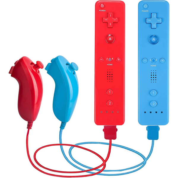 Sæt med 2 controllere og Nunchuck controllere til Wii/Wii U Cons