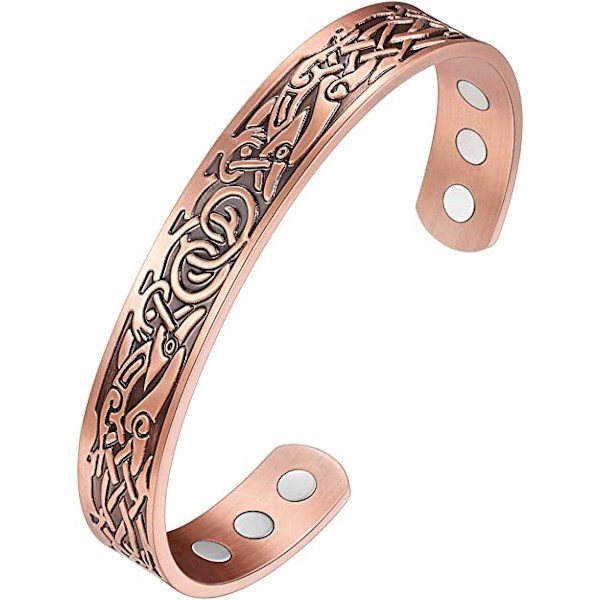 Ren koppar magnetiskt armband (antik koppar färg), lämplig f
