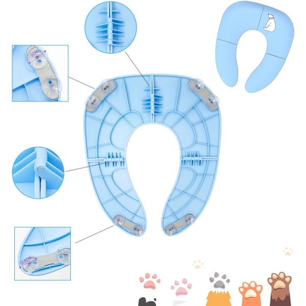 Vauvan wc-istuin - sininen, kannettava matkavessan istuin, vauvan wc-istuin, kannettava wc-istuin pojille ja tytöille