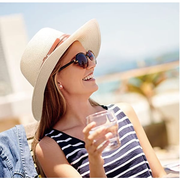 Naisten olkihattu Taitettava aurinkohattu Leveälierinen UV-suojahattu