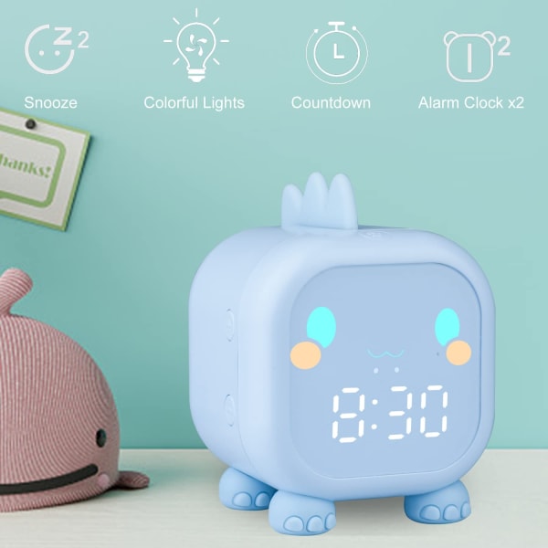 Digital barnklocka för barn, dinosauriealarmklocka pojkar och flickor