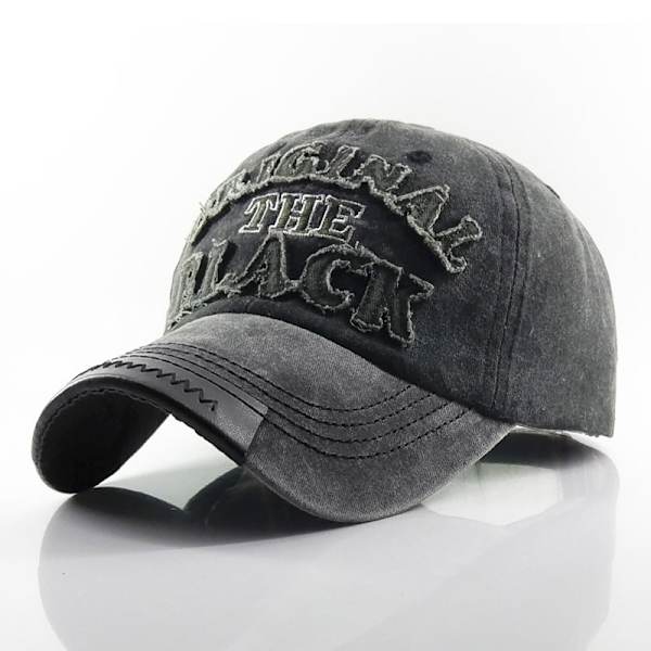 Original sort broderet baseball kasket bomuldsand and