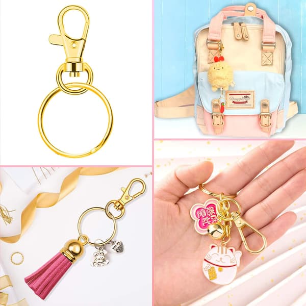 Guld nøglering til håndværk, 100 stk. nøglering hardware kit Inc