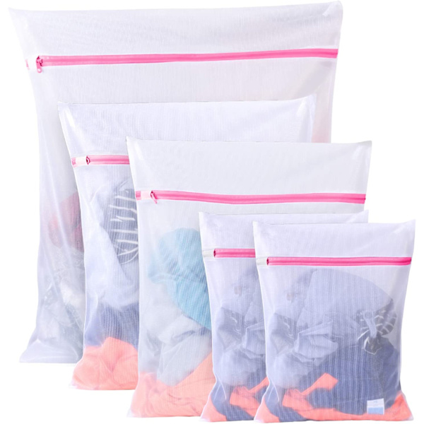 (1XL+2L+2M) 5-pak vaskemaskinnett, klesvasknett, klespose