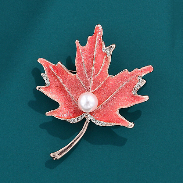 2 st pärl brosch, lönnlöv brosch, legering smycken,