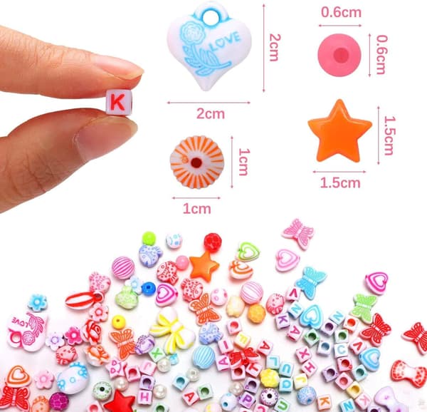 Børneperler, DIY armbåndsperler sæt børneperlehalskæder til pony