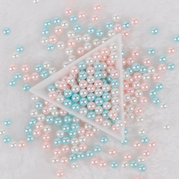 8 färger 3-10 mm oporös rund pärla plastimitation pärla