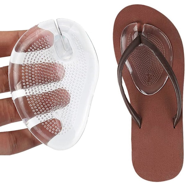 2 par silikon gel anti-skli pads for sandaler, sklisikre innleggssåler