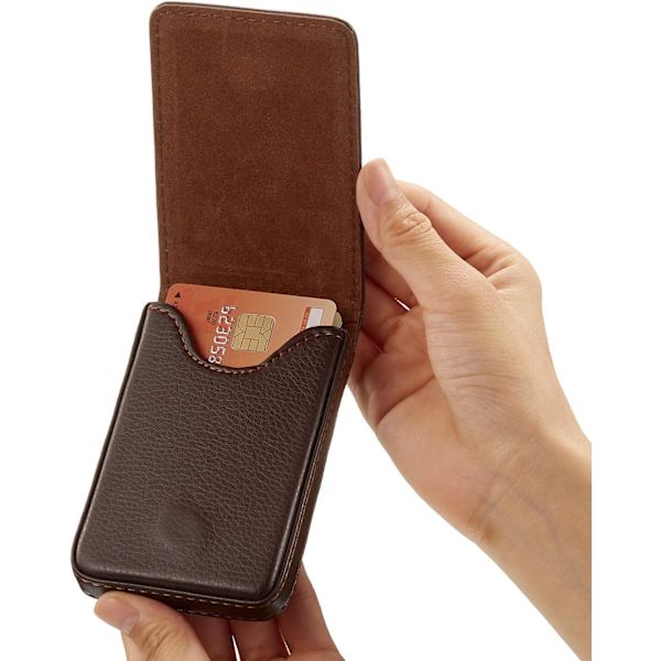 2 stk. Visitkort Holder, Lodret Version PU Læder Busin