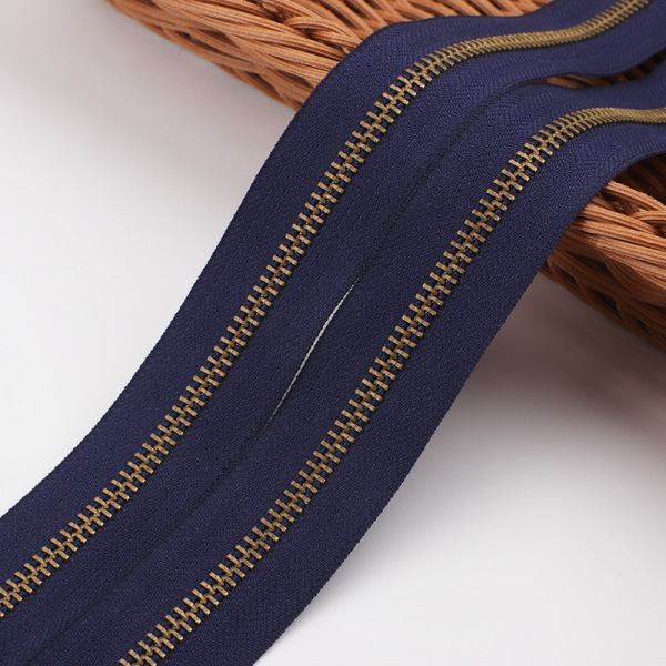 5# 19,6 tommer metall messing glidelås ende 50 cm marineblå 19,6" jeans Zi