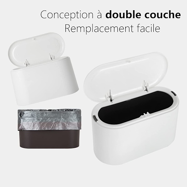 2-pack litet bordssopskorg med tryckknappslock, minitavla