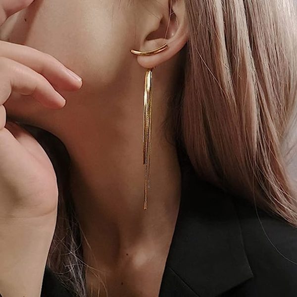 2 stk. Hoop Øreringe Guld Hoop Øreringe Sæt Personlige Dangle Øreringe