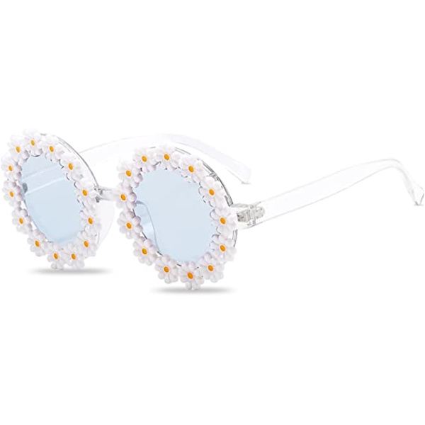 Søde Daisy Solbriller (Transparent Stel, Blå Linse) Dame
