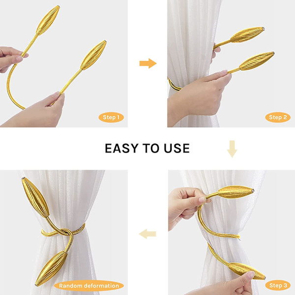 (Guld) 2 stk. DIY Twist Gardinbindere Europæisk Stil Gardinbindere Gardinbindere f