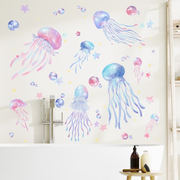 Malet drøm jellyfish børneværelse soveværelse badeværelse væg Dec