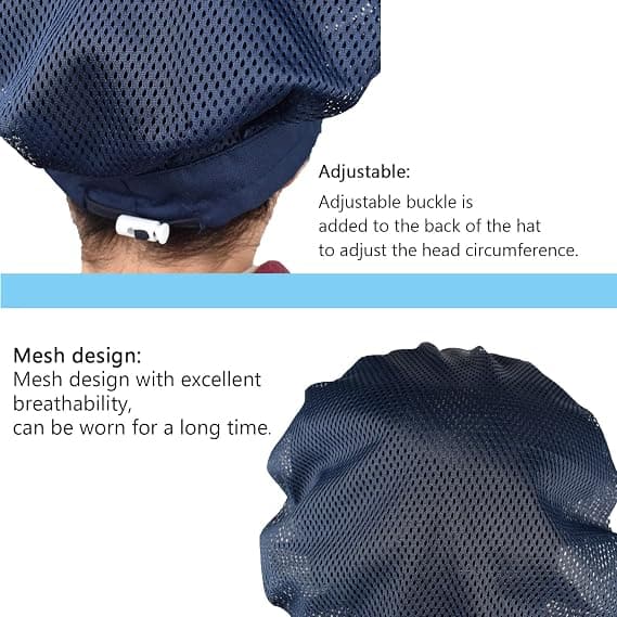 Marinblå - Set med 3 unisex kockhattar stretchiga kökskockhattar