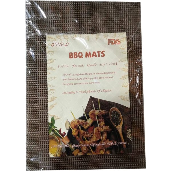 5-pack grillmattor för grillning, 40x30 cm, rektangulära grillmattor, non-stick