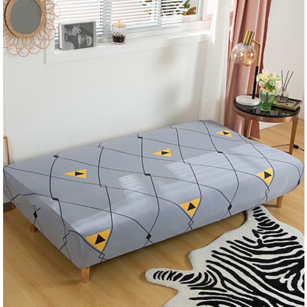 Stretch Armless Sofa Cover, Universal Armless Sofa Cover All Covered Folding Sofa Protector, Easy to Install and Clean, 3 Seater Clic Clac Cover, Gray