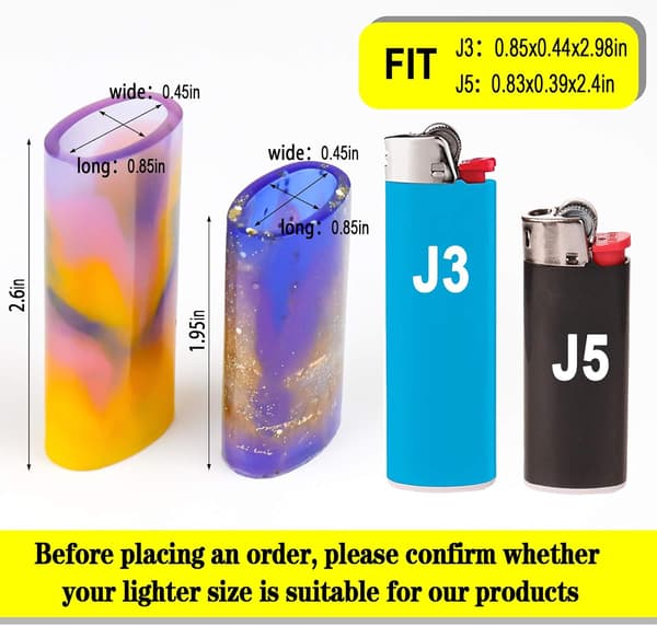 4 stk. lighter harpiksforme, lighter etui forme epoxyharpiks lighter