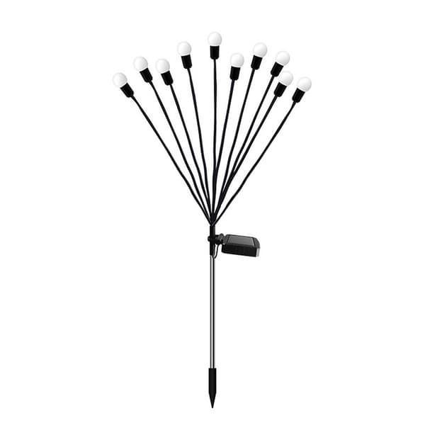 Solcellsdrivna Utomhuslampor, 2-pack 10 LED Sol-Eldflugor för Trädgård, Ba