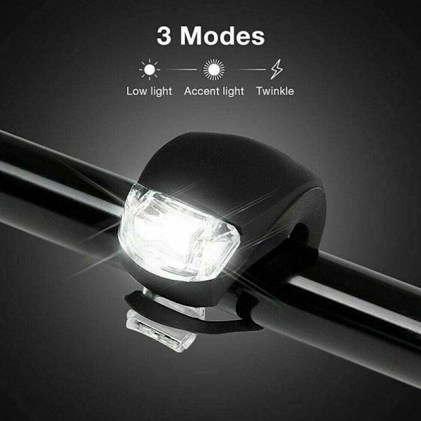 LED Sykkellys Silikon Sykkellys Foran+Bak Sykkellyssett (R