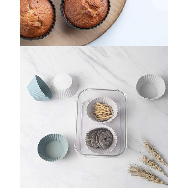 12-pak genanvendelige muffinsforme - Premium silikone, miljøvenlig, B