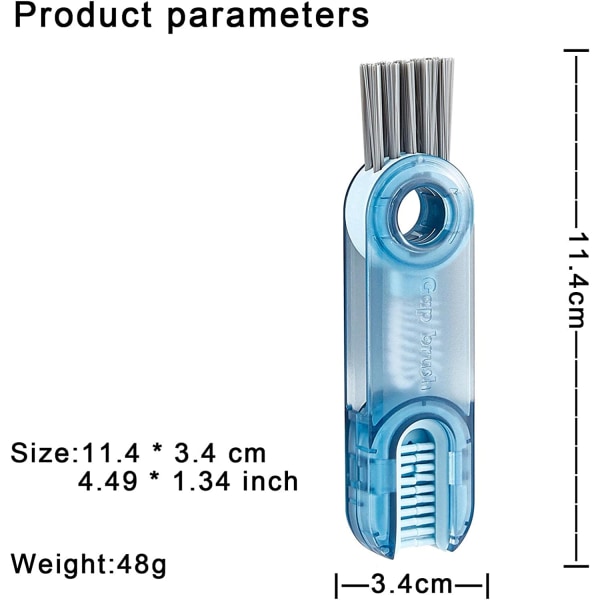 3-pack 3-i-1 multifunktionell rengöringsborste, rengöring av vattenflaskor
