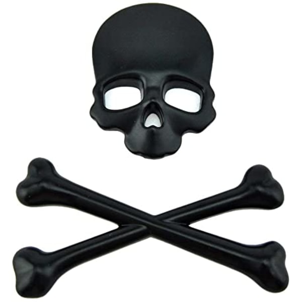 2-delt (svart) kul personlighet 3D Metal Skull Skjelett Død C