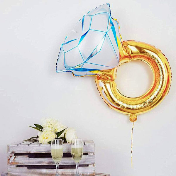 2 stk. Gullforlovelsesring Ballong - Gigant Ring Ballong Infla