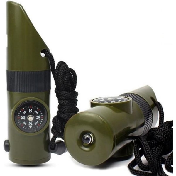 2 stk Outdoor Multifunction Camping Survival Whistle med LED-lys