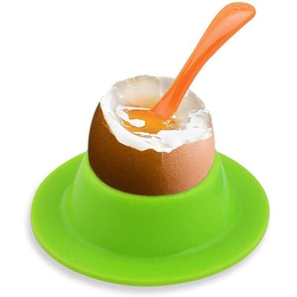 Egg Holder Set, 4PCS Silikon Egg Cups Set Egg Cups Stativ for Ki