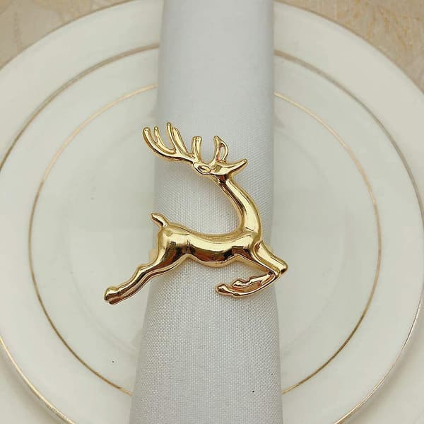 6 st Guld Jul Hjort Servett Spänne Servett Ring Servett Ri