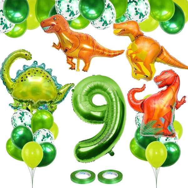4 års bursdag Dino-ballonger, 100 cm 4 gigantiske tallballonger, Bi