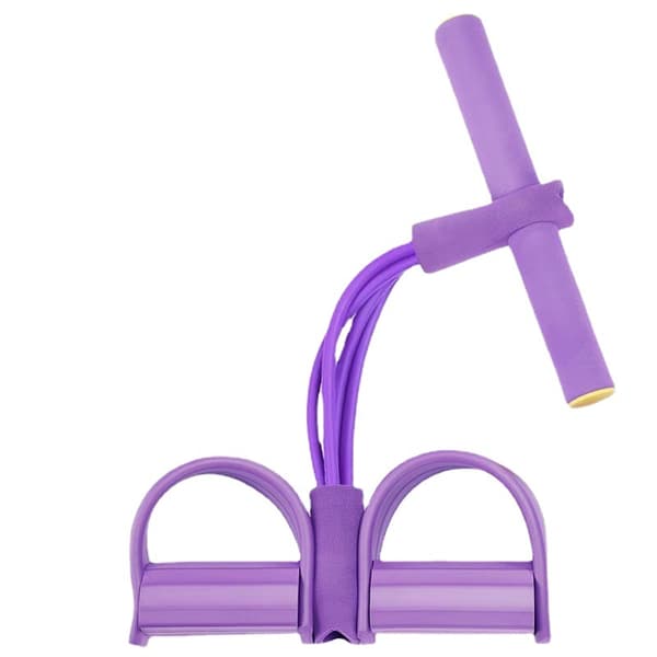 Lila handrem med 6 elastiska rör för träning - 1-pack