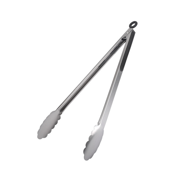 1 x 14 tommer rustfrit stål madtænger, grilltang, rustfrit