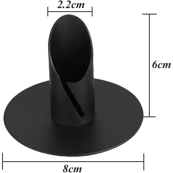 Musta - Kynttelikkö 2-osainen metallinen kynttilänjalka Musta pilarikynttilä
