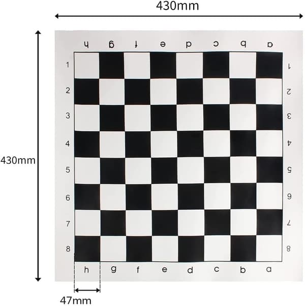 Svartvit - 43*43cm schackset, hoprullningsbart schackset, bärbart