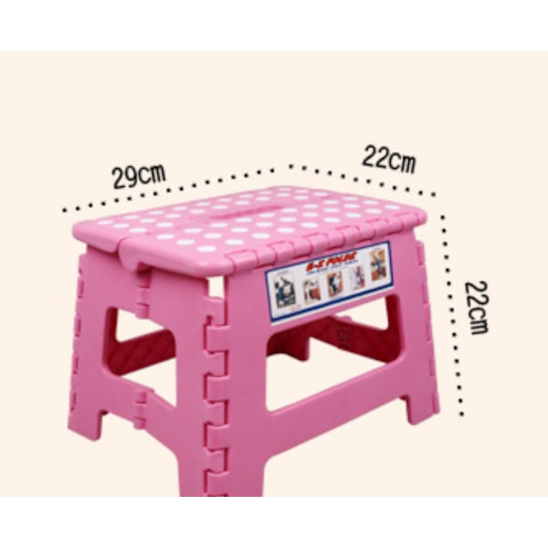 Fällbar pall, klätterhjälp (rosa), fotstöd, för trädgård, kök