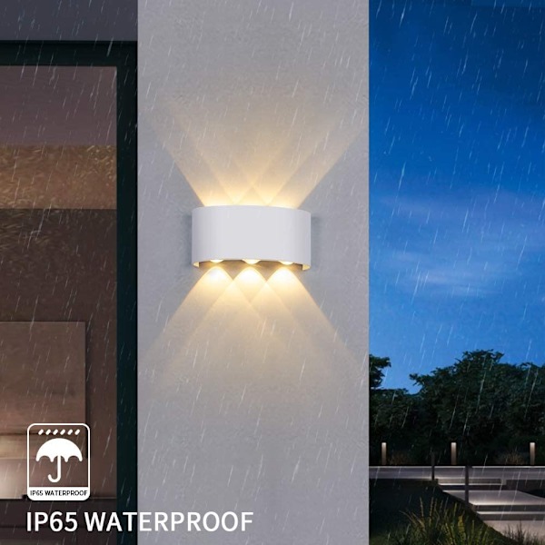 18W 6LEDs Udendørs Væglampe, IP65 Vandtæt, Moderne Design