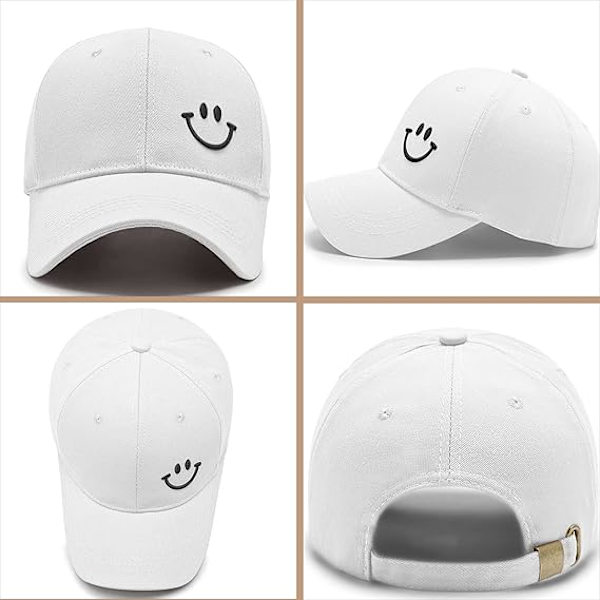 Basebollkeps, Anti-sol basebollkeps i bomull, Män Kvinnor Dam Sommar Unisex Justerbar white