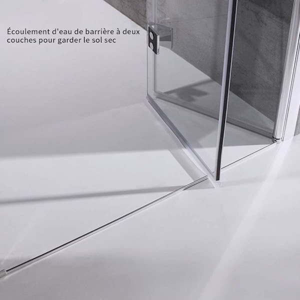 70CM 2-pack duschdörrstätning i ett stycke för 4-6 mm glas, vikbar duschväggstätning