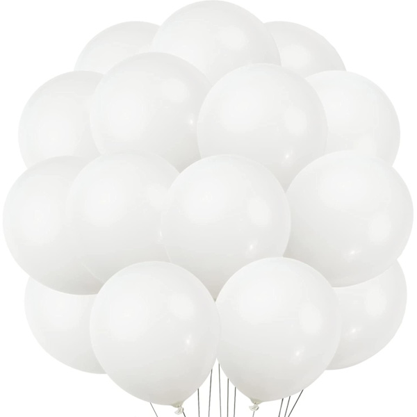 100 st vita latexballonger - 10\" vita ballonger - helium vita
