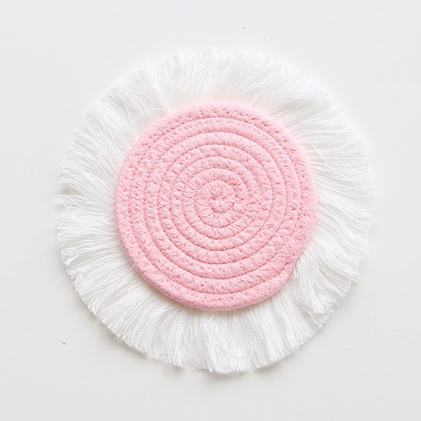 Bomullsflätad underlägg, 5 st Macrame underlägg set halkfri värme