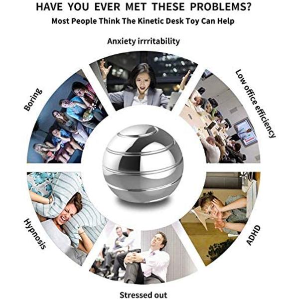 Kinetiske skrivebordslegetøj, fuld krops optisk illusion spinner kugle, Gi