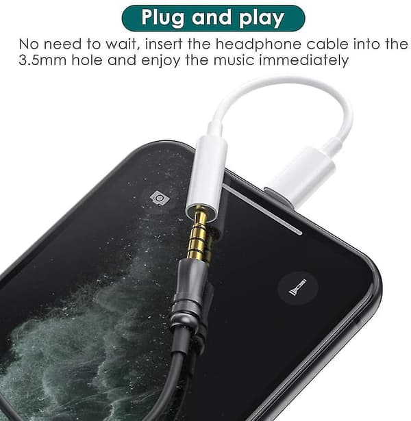 Hodetelefonadapter kompatibel iPhone X aux Adapter 3.5mm