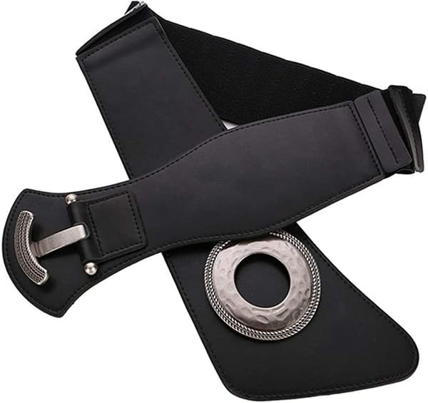 Belte for kvinner, elastisk stretchbelte, midje-belte for kvinner, bredt 7,5 cm