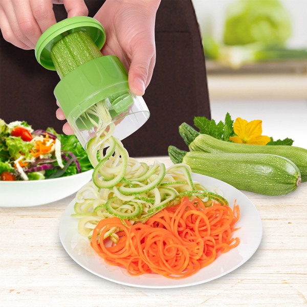 1 STK Bærbar grønnsaksspiralizer, Spiral grønnsakskutter, Veg